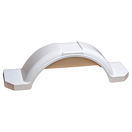 35 in White Round Impact Resistant Plastic Fender w/ Steps