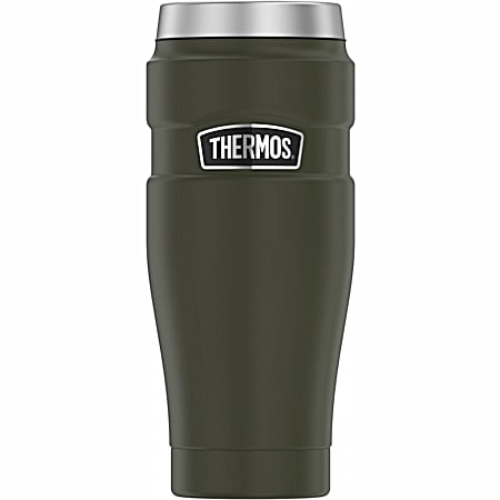 Thermos Stainless King 16 oz Matte Army Green Stainless Steel Travel Tumbler