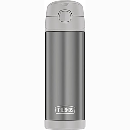 16 oz Cool Gray Stainless Steel Funtainer Bottle w/ Spout