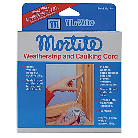 Mortite Weatherstrip & Caulking Cord 45 Ft. - Grey