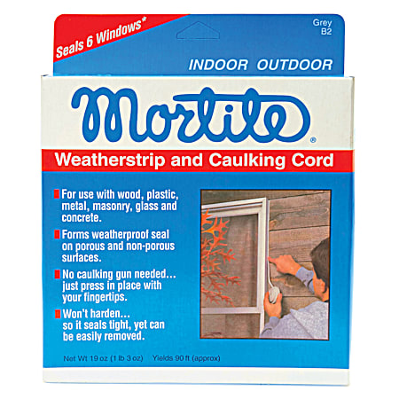 Mortite Weatherstrip & Caulking Cord 90 Ft. - Grey