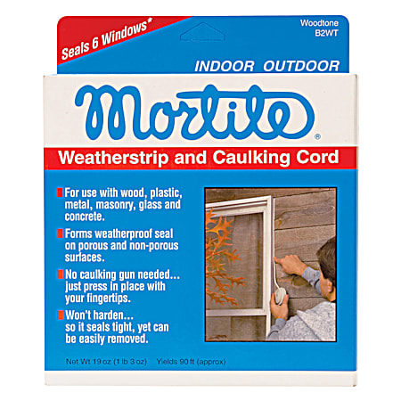Mortite Weatherstrip & Caulking Cord 90 Ft. - Woodtone