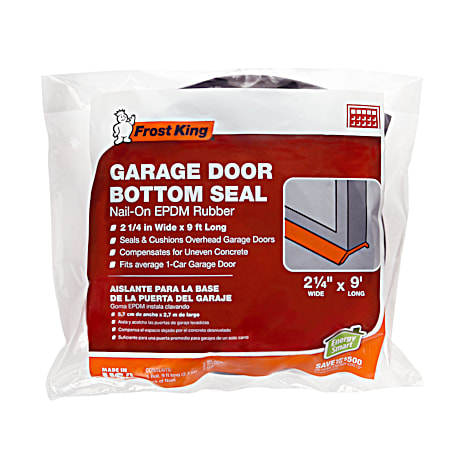 Frost King 2-1/4 in x 9 ft Black EDPM Rubber Garage Door Bottom Seal Kit