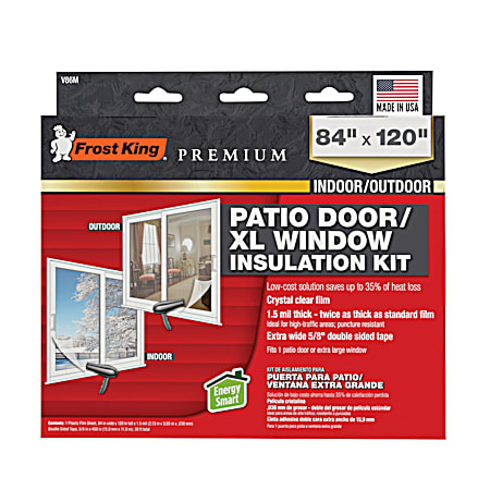 2 Pc Clear Patio Door & XL Window Insulation Shrink Kit