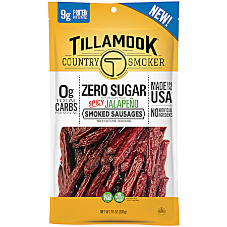 Tillamook 10 oz Zero Sugar Spicy Jalapeno Smoked Sausages