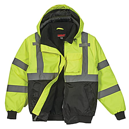 Men's Bomber Yellow Class 3 High Visibility Waterproof Insulated Jacket
