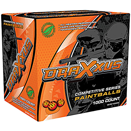  DraXxus Competitive Series Orange Paintballs - 1000 Ct