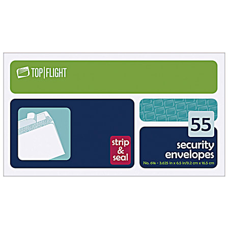 No. 6-3/4 Strip & Seal Security Envelopes - 55 Ct