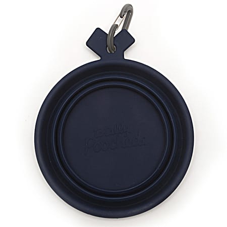 Totally Pooched Small Navy Blue Silicone Collapsible Dog Bowl