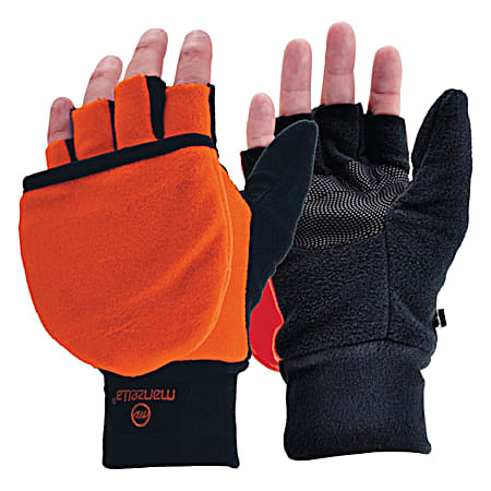 Convertible Blaze Orange Hunter Gloves