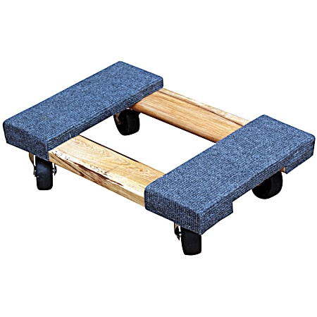 Tricam Industries 600 lb Blue Carpeted Hardwood Furniture Dolly