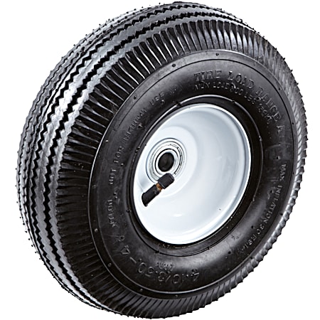 10 in Black Pneumatic Tire w/ Universal Adapter Kit