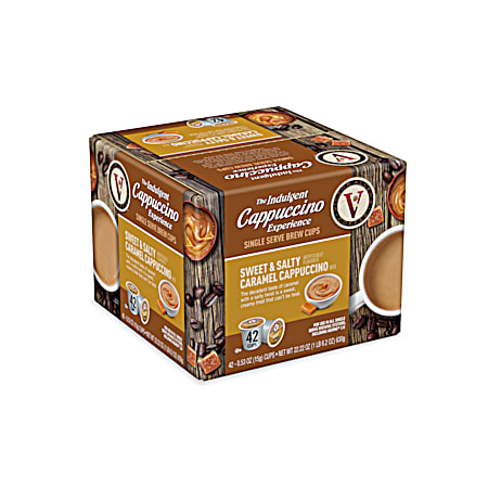 Victor Allen's Coffee Sweet & Salty Caramel Cappuccino Single Serve Brew Cups - 42 ct