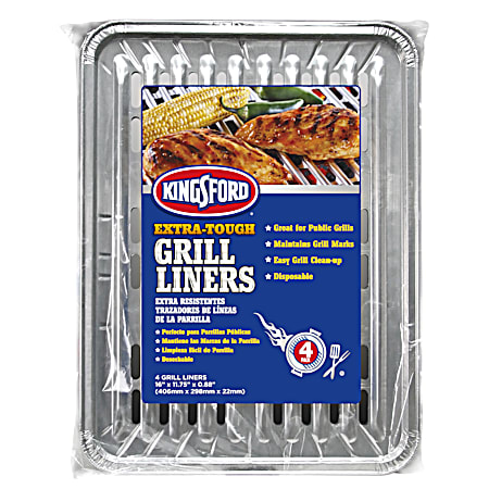 Kingsford 4 Pk Extra-Tough Grill Liners