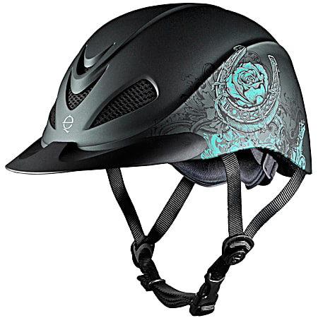 Troxel Rebel Turquoise Rose Riding Helmet