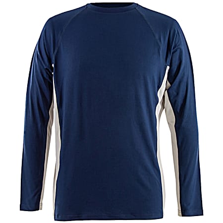 Men's RipWater Strong Blue/Vapor Blue Crew Neck Long Sleeve Shirt