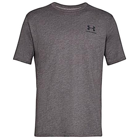 Men's Sportstyle Charcoal Left Chest Logo Crew Neck Short Sleeve T-Shirt
