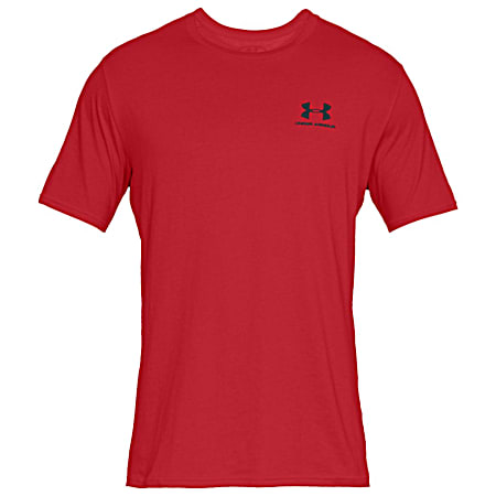 Men's Sportstyle Red Leftchest Logo Crew Neck Short Sleeve T-Shirt