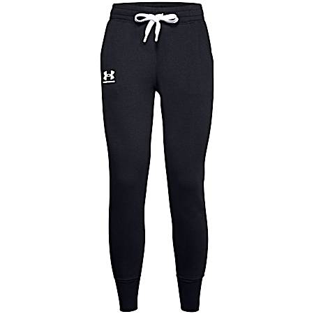 Women's UA Rival Black/White Logo Graphic Fleece Joggers