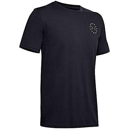 Under Armour Men's UA Freedom Banner Black/Steel Logo Graphic Crew Neck Short Sleeve T-Shirt