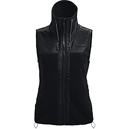 Women's UA Mission Boucle Black/Black Full Zip Vest