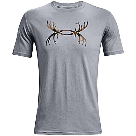 Men's UA Antler Steel/All Season Camo Logo Graphic Crew Neck Short Sleeve T-Shirt