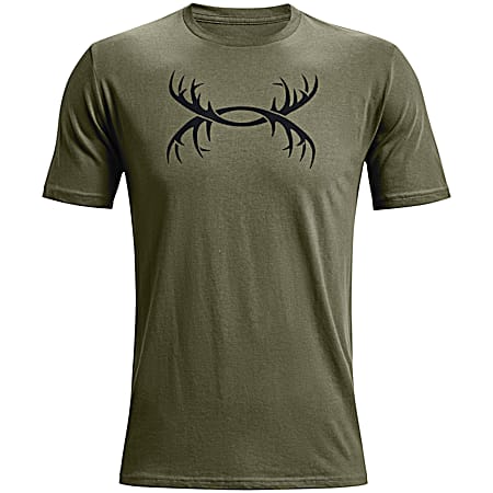 Men's UA Antler Marine OD Green/Black Logo Graphic Crew Neck Short Sleeve T-Shirt