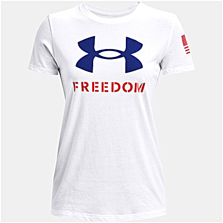Under Armour Women's UA White/Royal Freedom Graphic Crew Neck Short Sleeve T-Shirt