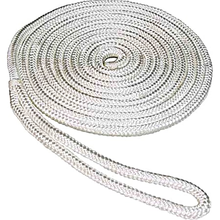 Double Braid 15 ft White Dock Rope