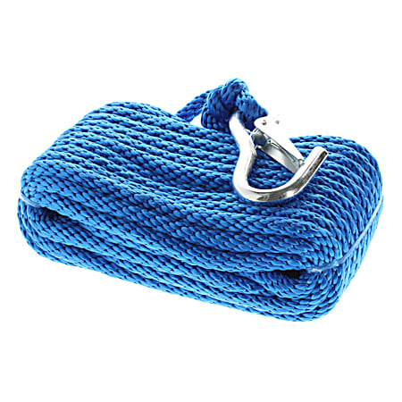 50 ft Blue Solid Braid Rope w/ Hook