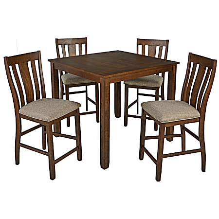 Willowing Oak Brown Gathering Height 5 pc Dining Set