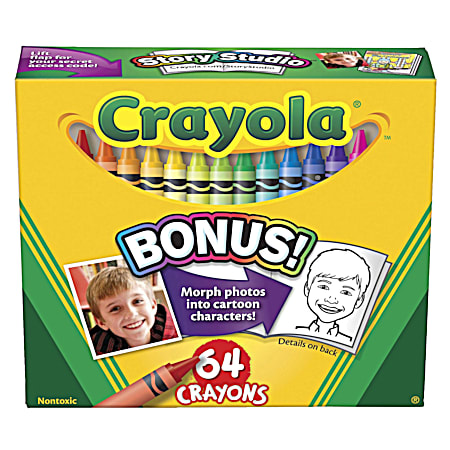 64 ct Crayons w/ Built-in Sharpener