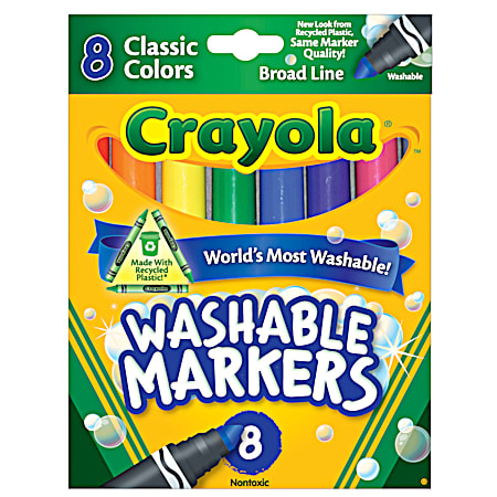 Crayola Classic Colors Broad Line Washable Markers - 8 Ct