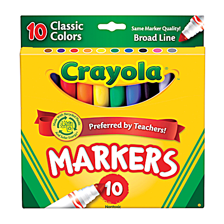 Crayola Classic Colors Broad Line Markers - 10 Ct