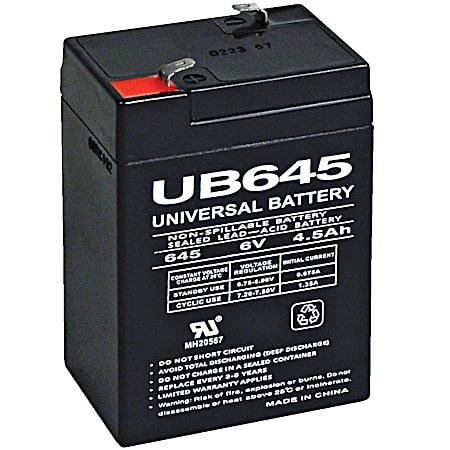 UB645 6V Maintenance-Free Sealed Lead-Acid Battery