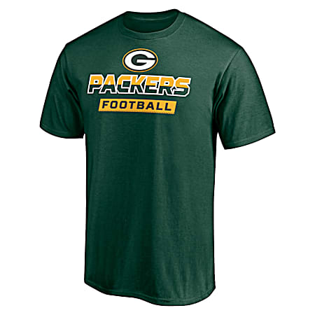 Men's Green Bay Packers Iron Defense Team Color Graphic Crew Neck Short Sleeve T-Shirt