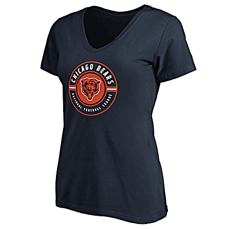 Women's Chicago Bears Team Logo Graphic V-Neck Short Sleeve Cotton T-Shirt