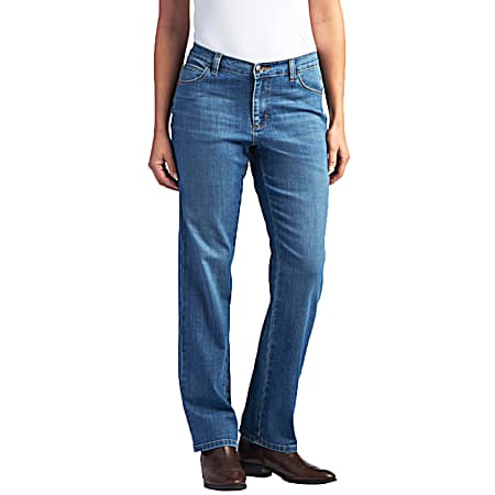 Women's Meridian Stretch Relaxed Fit Straight Leg Long Jeans
