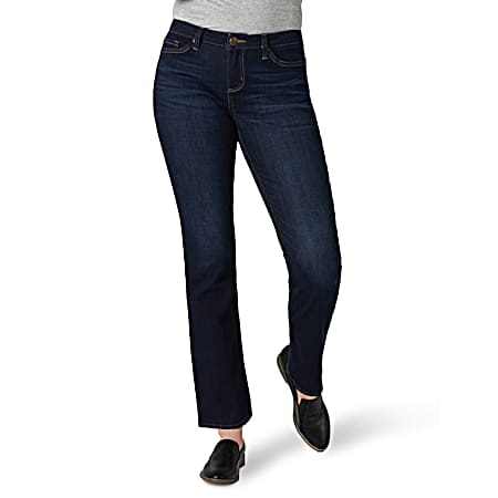 Lee Women's Nightshade Regular Fit Mid-Rise Straight Leg Medium Jeans