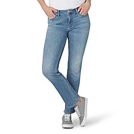 Lee Women's Anchor Regular Fit Mid-Rise Straight Leg Medium Jeans