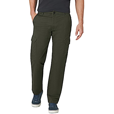 Lee Men's Extreme Comfort Frontier Olive Cargo Twill Pants