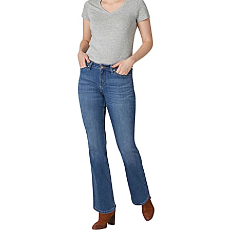 Women's Heritage Fade Regular Fit Mid-Rise Bootcut Short Jeans