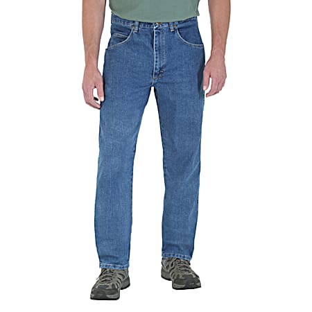 Men's Stonewash Relaxed Fit Stretch Flex Jeans
