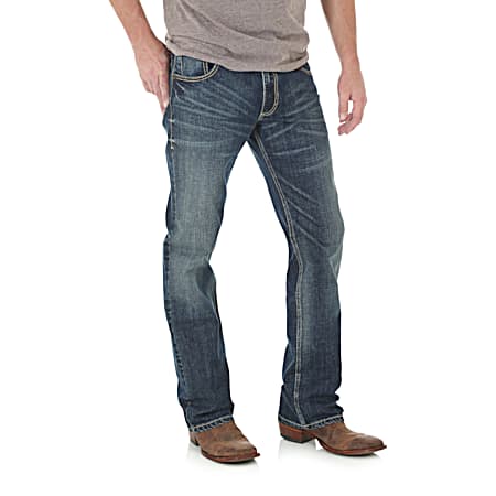 Men's Retro Layton Blue Stretch Slim Bootcut Leg Jean