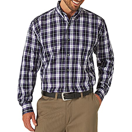 Wrangler Men's Riatta Plaid Button Front Long Sleeve Woven Shirt - Assorted