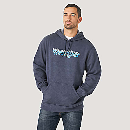 Wrangler Men's Western Navy Logo Graphic Long Sleeve Hoodie