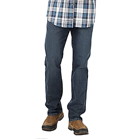 Men's Rugged Wear Mid Indigo Performance Relaxed Fit Jeans
