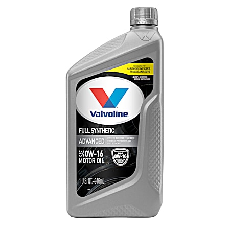 Valvoline 1 qt Advanced Full Synthetic SAE 0W-16 Motor Oil