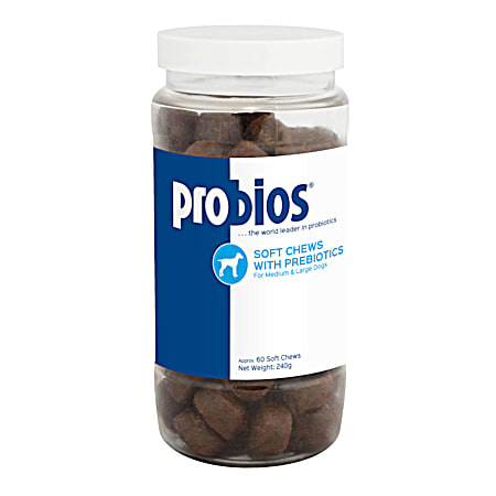 Probios 240 g Soft Chews w/ Prebiotics for Medium & Large Dogs - 60 Ct
