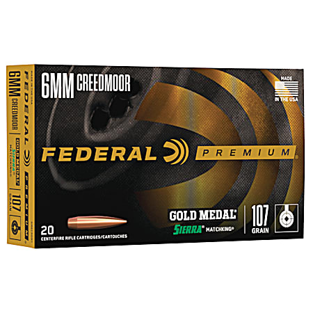 6mm Creedmoor Gold Medal Sierra Matchking Cartridges